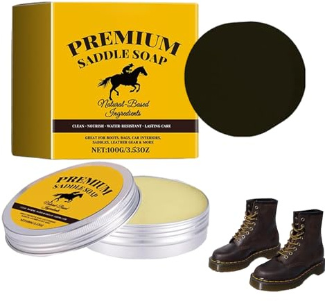 Sapone Per Sella Per La Pelle | 100g Sapone Per Lucidare Stivali - Detergente per Scarpe in Pelle con Spugna,Per Cura Di Sella Stivali Scarpe Seduta Borsetta Borsa Mobili Divano Giacca Borsa A Mano