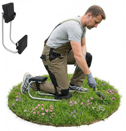 Stabile Alu-Kniebank mit Knieschoner & Sitzfunktion für Gartenarbeit – Ergonomischer Kniesitz für Bodenarbeit & Pflege, geeignet für Körpergröße ca. 160–195 cm, ideal für Garten, Bau und Handwerk