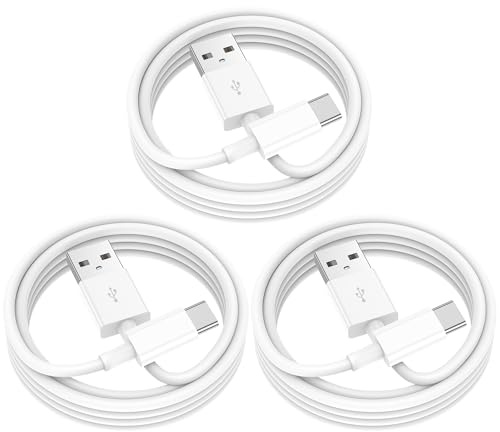 USB C Charger Cable, USB to USB C Cable 3Pack 2M, Type C Charger Cable Fast Charging Lead for iPhone 17 16 15/Air/Plus/Pro Max, for Samsung Galaxy S20 S21 S8 S9 Note 10 9 8 - USB A to USB C