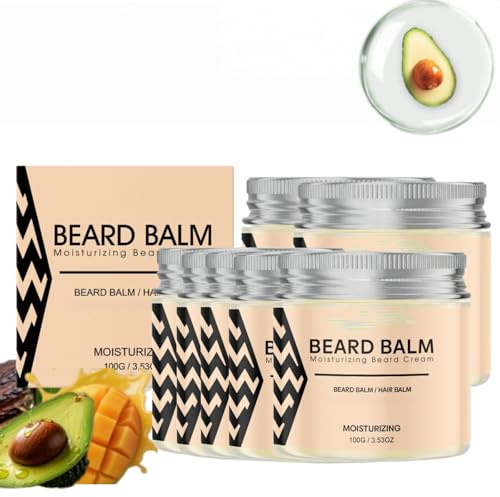 Bartbalsam für Männer, Bart Glätter & Feuchtigkeitscreme für Männer, Lassen Sie in Barten Conditioner für Mann, Bart Weichmacher Butter, Hydratisierende & Weichmachende Creme (7)