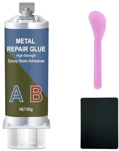 80 g de pegamento para metal, 2 componentes, resina epoxi, pegamento extra fuerte para pegar metal, acero inoxidable, madera, cerámica – pegamento de soldadura de metal líquido para reparar, hierro