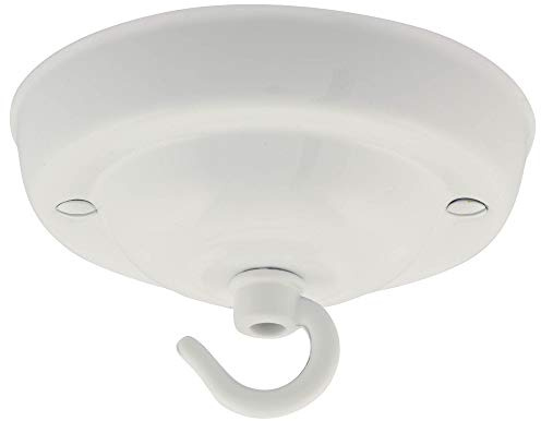 ElekTek Takrosett Ø 108 mm, krokrokrok, med färgpulverlackerad metallfinish för hängande armaturer och ljusstakar, vit glansig