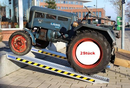 2X TRUTZHOLM Profi Alu Schwerlastrampe Auffahrrampe ca. 255 cm bis 3.300 kg/Paar Verladerampe Verladerampen für Auto, Minibagger, Baumaschinen, UVM. (2 Stück)