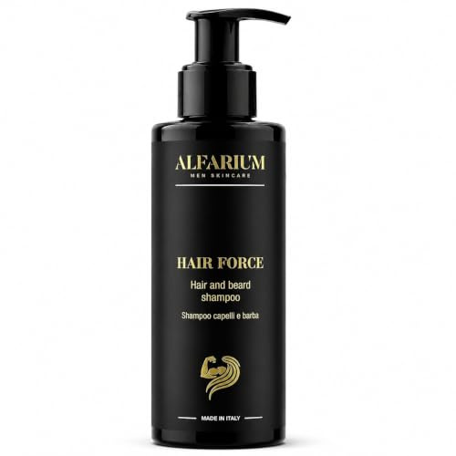 Alfarium Haarshampoo Herren & Bart Shampoo – Haarwuchsmittel Männer für Bart & Haar Wachstum – Shampoo gegen Haarausfall, ohne Sulfate, Parabene & Silikone – Made in Italy