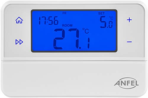 cronotermostato Termostato Digitale Touch Screen Programmabile Per Caldaia A Gas Murale Da Parete Alimentato Con 2 Pile AA