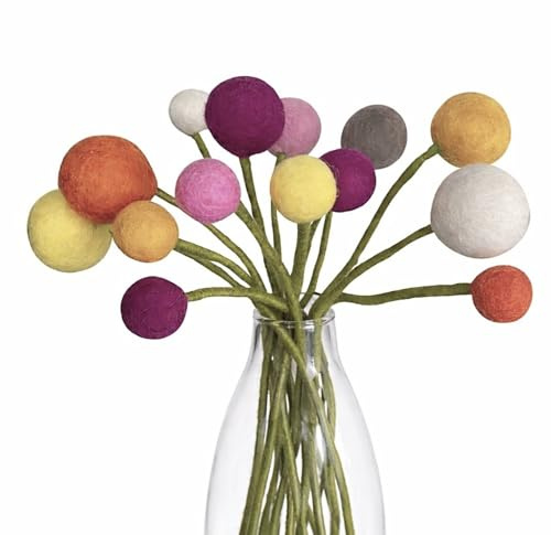 Én Gry & Sif - Filzblumen Strauß Blumen aus Filz - Blumenstrauß - Fair Trade - handgemacht (Sonnenschein)