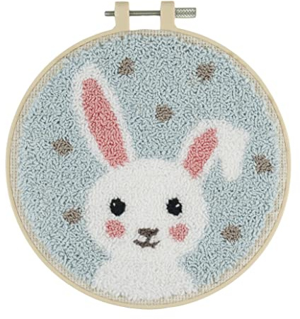 Trimits Punch-Needle-Set mit Stickgarn und Stickrahmen, 15 cm (6 Zoll) - Hase