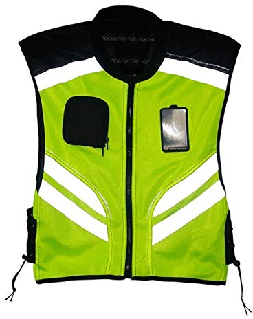 Sicherheitswesten Multi-Taschen High Visibility Reißverschluss vorne Sicherheitsweste mit Reflexstreifen Fahrrad und Motorrad-Reiten Mehrzweck Sicherheit Reflektierende Warnwesten mit hoher Sichtbarke
