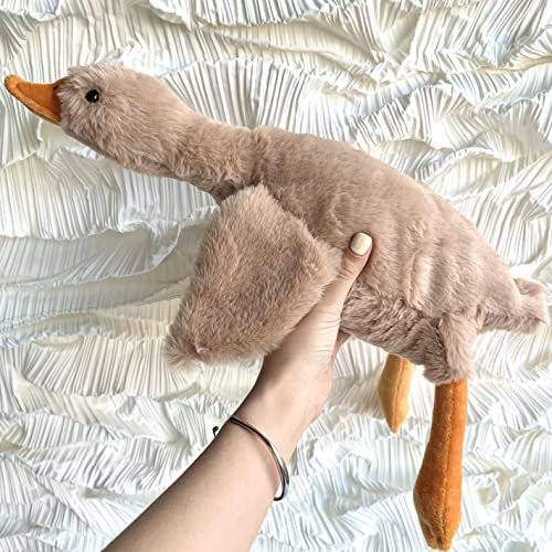Tanha Gans Kuscheltier, Plushie, Kawaii Plush, Ente, Großes Gänse-Stofftier (Braun, 49cm)