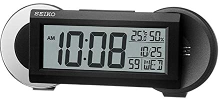 SEIKO Digitale Tischuhr, schwarzes Gehäuse, QHL071K