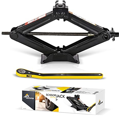 Scherenwagenheber für Auto und SUV - 2 Tonnen | Wagenheber - Autoheber-Set - Scherenheber | Tragbar, ideal für Wartung und Reparatur | Intelligenter Mechanismus mit Ratsche