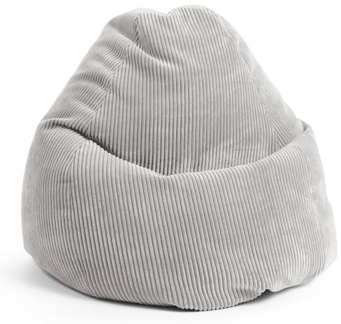 SITTING POINT only by MAGMA Shara Sitzsack XL aus Cord – 70×110 cm Bean Bag Chair, Cord Sitzsack für Erwachsene und Kinder, Gaming Sitzsack – pflegeleichter Bezug & nachfüllbare EPS-Füllung