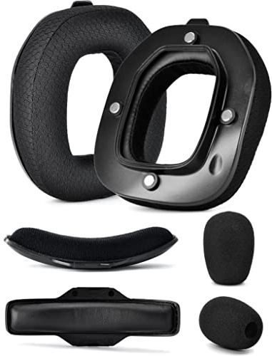Kit A40 TR Mod - defean cuscinetti auricolari e archetto di ricambio compatibili con cuffie Astro Gaming A40 TR, padiglioni auricolari, schiuma di riduzione del rumore ad alta densità, spessore