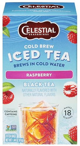 Celestial Seasonings Cold Brew Raspberry Black Iced Tea 18 Tea Bags