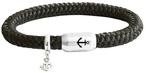 Das Original Segeltau-Armband, Unisex, mit hochwertigem Magnetverschluss & Anker Gravur, Anker-Anhänger, geflochten, handmade, 8 mm Durchmesser, für Damen & Herren, hochwertig verarbeitet & stilvoll