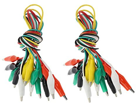 20 PCS Electrical Test Leads with Alligator Clips, Multimeter Test Leads, Crocodile Clip Test Wires for Cable Management Circuit Connection/Experiment (5 Colors)