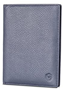 VON HEESEN® Reisepasshülle Leder Etui mit RFID-Schutz - Passhülle Passport Reisepass Mappe Hülle Organizer - Reiseorganizer für Damen & Herren (Dunkelblau)