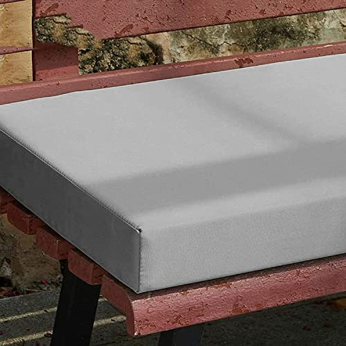 Bankkissen, Benutzerdefinierte Größe Langes Stuhl-Sitzkissen Outdoor Indoor Garten Schaukelstuhl Sitzpolster Wasserdicht Rutschfestes Fenstersitzkissen (Hellgrau, 120 x 30 x 5 cm)