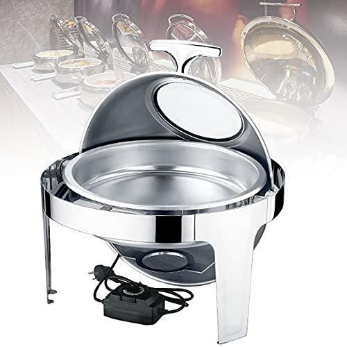 Chafing Dishes Chauffe-plats ronds, chauffe-plats pour buffet avec fenêtre de visualisation, plaques chauffantes pour garder les aliments au chaud, chauffe-assiettes électriques pour buffet, banquets,