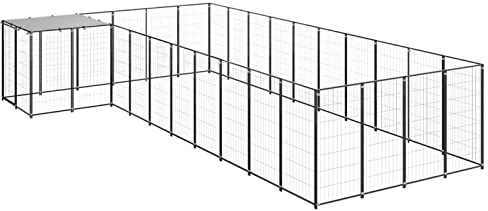 GuyAna Hundezwinger Schwarz 13,31 m² Stahl KatzenkäFig Indoor Welpenauslauf Faltbar