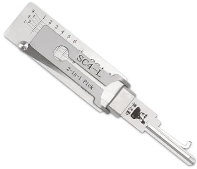 Professionelles Schlosserwerkzeug für Haustürschloss, ziviles LiShi 2-in-1-Dietrich- und Decoder-Werkzeug, Lockpicking und Schlüsselleser (SC4-L)