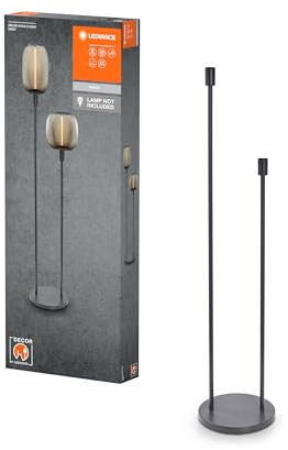 LEDVANCE Lampadaire décoratif avec 2x douilles E27,deux supports (hauteur 78cm et 110cm),gris foncé, avec câble d'alimentation de 1,8m,ampoule LED OSRAM 1906 parfaitement adaptée disponible séparément