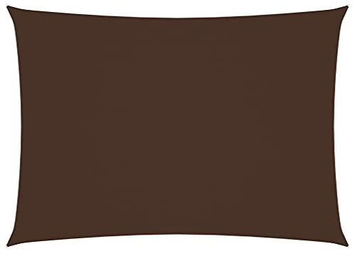 Sufrk Sonnensegel Oxford-Gewebe Sonnensegel Terasse Markise Sonnenschirm Terrasse Rechteckig 6x8 m Braun