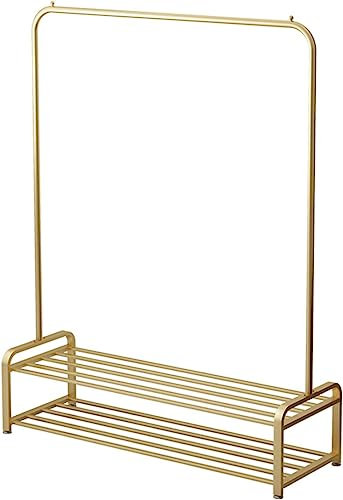 EPOTRDCV Coat Rack Clothes Rack 2-in-1 Coat Rack Bedroom Garment Rack with Shelves Clothing Display Rack Closet Organizer for Dresses Boxes and Shoes