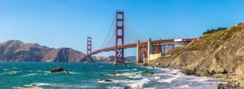 Acryl-Bild 80 x 30 cm: Panorama der Golden Gate Bridge vom Marshall Beach in San Francisco, Kalifornien, USA aus gesehen (196676398)