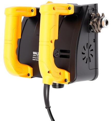 Betonfräse, Sanierungsfräse Elektrische, 220V│1200W│1000-4000r/min, Betonschleifer mit Vakuumsystem, Wandhobelmaschine, Walzenfräse, Hobeltiefe: 1-4mm│Breite: 15cm (Schwarz-gelb)
