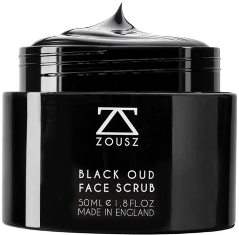 ZOUSZ Black Oud Gesichtspeeling & Maske für Männer – Aktivkohle-Doppelfunktion für tiefe Reinigung & Peeling – Geschenk für Männer, 50 ml