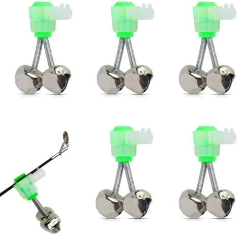 YAPKOLV 5 Pièces Cloche Anti-Chute Sonnette Annonceur de Bite Cloche Pêche en Mer Pêche Libre Canne à Pêche Accessoires
