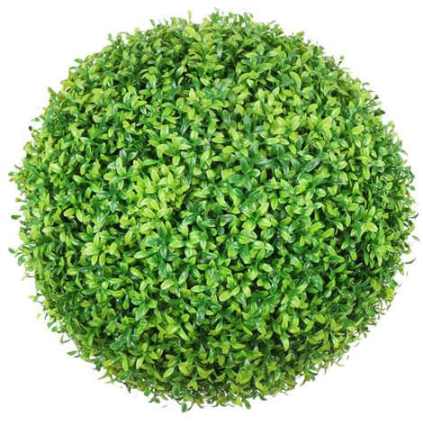 RUANLOV Buchsbaumkugel für AußEnbereich, KüNstliche Buchsbaumkugel, Wetterfeste Robuste Topiary Buchsbaum Kugel, Moderne Gartendekoration KugelföRmige Gartenpflanzen (Green 60cm/24in)