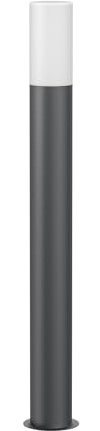 ledscom.de Wegelicht/Pollerleuchte GROPO für außen mit Premium Echtglashaube – UV-beständig, kein Vergilben, IP44, 90 cm, anthrazit 1x E27 max. 40W