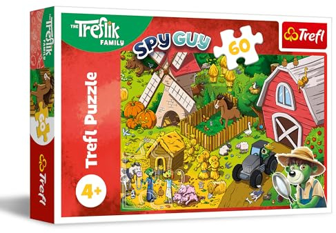 Trefl - Puzzle 60 Teile Trefliks auf dem Bauernhof, Die Familie Treflik, 4+