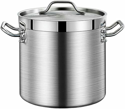 Grande casserole pour bouillon en acier inoxydable de qualité alimentaire, soupe pour ragoût de cuisine, convient à tous les types de (argenté, 40 cm x 40 cm)
