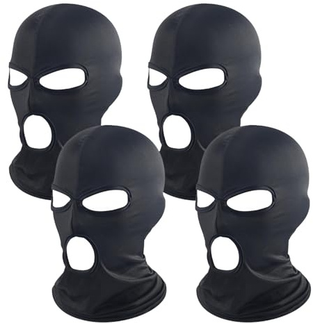 JazRvr 4 Stück Sturmmaske, Skimaske,Sturmmaske Motorrad, Dainese Sturmhaube, Atmungsaktive Skimaske Für Motorrad, Fahrrad, Jagd, Outdoor-Sport Und Rollenspiel (Schwarz)