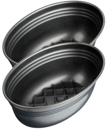 Zenker 9338850B88 Ensemble de 2 Moules à Pain ovale 26 x 16 cm Black Metallic Kuchenform, Stahl, Schwarz