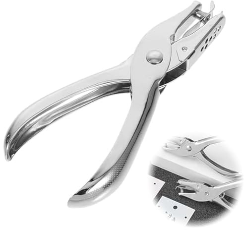 GNALIA 1 Pezzi Perforatrice Bucatrice Foro Singolo 3Mm Perforatore A Pinza Perforatore In Acciaio Inossidabile Per Fai Da Te Ufficio Casa Scuola (Argento)