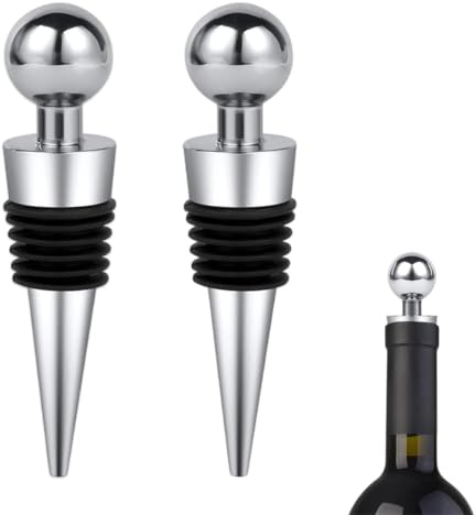 YUVKIN Set di 2 Tappi per Bottiglie di Vino, Tappo per Bottiglie, Chiusura per Vino, Salvafreschezza per Vino Rosso e Champagne