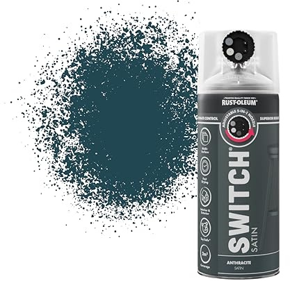 Rust-Oleum Switch 5 in 1 Nozzle Multi Surface Topcoat Decorative Spray Paint Aerosol 400ml Anthracite Satin Finish