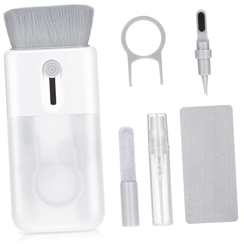 FUNNETOYU 2 Juegos Kit de Limpieza Electrónica Multifuncional Teclados Teléfonos Auriculares y Pantallas con Cepillo Suave Extractor de Teclas y Botella Pulverizadora