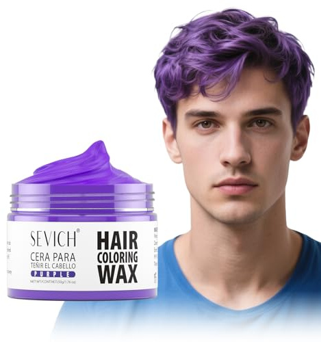 Sevich Lila Temporäre Haarfarbe 50g - Abdecken Von Grauem Haar Mit Natürlicher Farbe, Temporäre Haarfärbecreme Styling Hair Mud Für Halloween，milde Und Nicht Reizende Inhaltsstoffe.