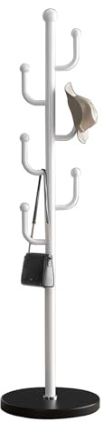 SDFSDE Appendiabiti indipendente in metallo con base in marmo naturale, moderno appendiabiti con 6 ganci, a forma di cactus, for borse, giacche, ingresso, ufficio(Black+white)