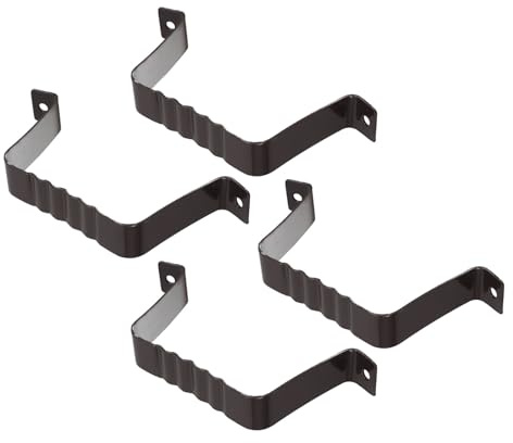 Angoily Colliers de Serrage Gouttière en Aluminium 80x100 Mm, Lot de 4 Supports Robustes pour D'eau Extérieure, Fixations Résistantes aux Intempéries, Installation Facile