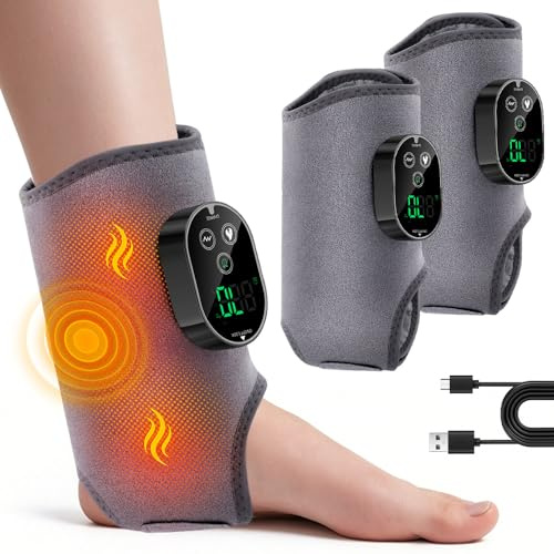 SKJJM 3-In-1 Fussmassagegerät Elektrisch, 2 Stück Kabellos Fußmassager mit 3000mAh Akku, 6 Wärmestufen (45-70°C) & 3 Vibrationsmodi und Timer,Tragbares Fußmassagegerät Massagers Schmerzen & Müde Beine