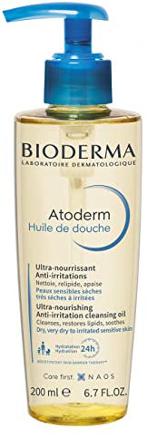 BIODERMA - ATODERM Huile de douche200ml | 24h d hydratation Confort immédiat |Peaux sensibles très sèches, irritées à atopiques