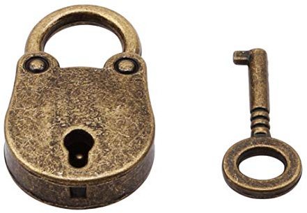 Weryffe Bronze Vintage Antiken Stil Mini Archaize Vorhängeschlösser Schlüsselschloss Mit Schlüssel Candado Combinacion (Grüne Bronzefarbe)