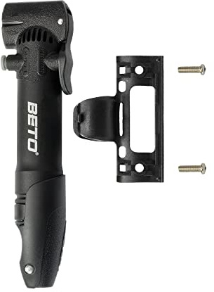 P4B | Fahrrad Minipumpe für alle Schlauchventile (AV/DV/FV) | Mit T-Klappgriff und Schnellverschlusshebel | Inklusive Halter zur Befestigung am Trinkflaschenhalter
