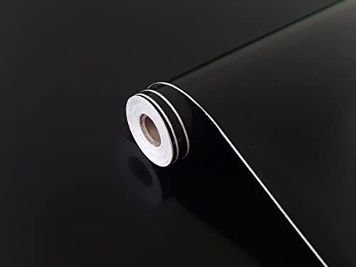 Dimex Film adhésif noir brillant - Film décoratif pour meubles - Film de porte - Film de cuisine - Film de table - 90 cm x 1 m